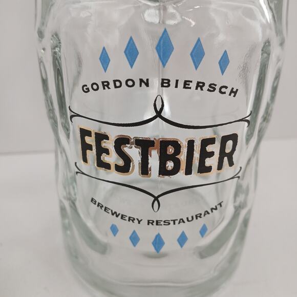 2 Gordon Biersch Festbier Beer Mugs 0.5L German Dimpled Glass Stein Set - Picture 3 of 15
